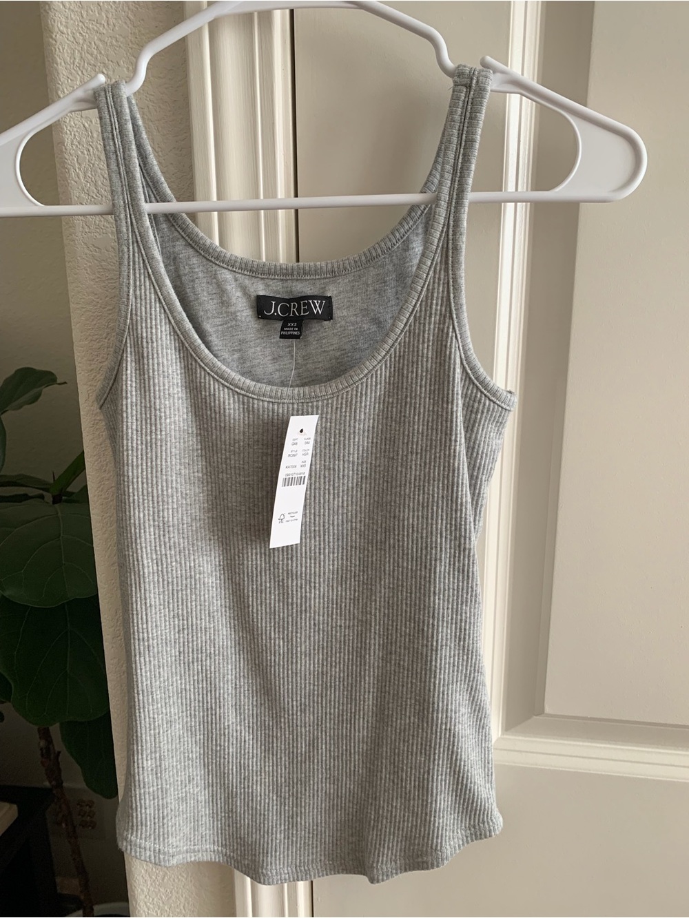 NWT J.Crew Gray Ribbed Tank Top
